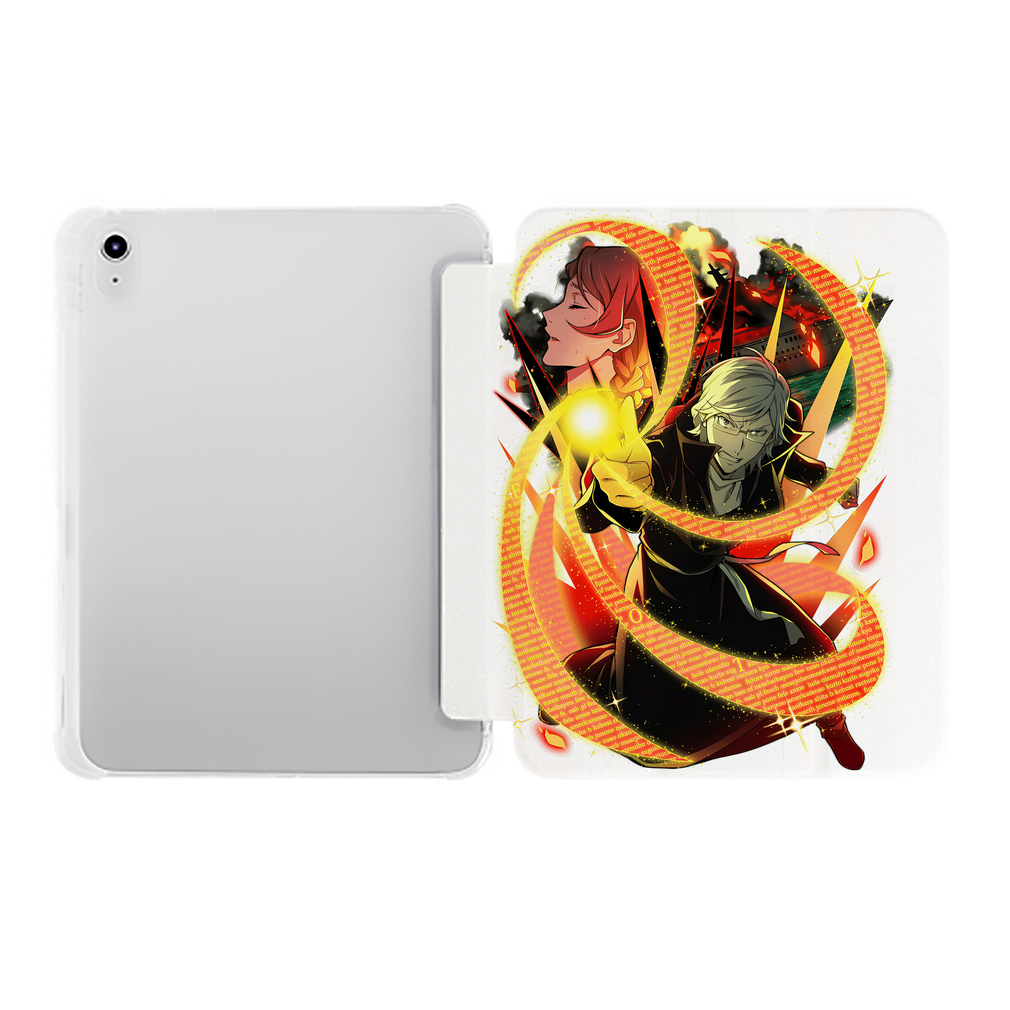 （画像用） 文豪ストレイドッグス Bungo Stray Dogs IPad ケース ペン収納付き 三つ折りスタンド PUレザー×シリコン 対応機種9.5/10.5/10.9インチ